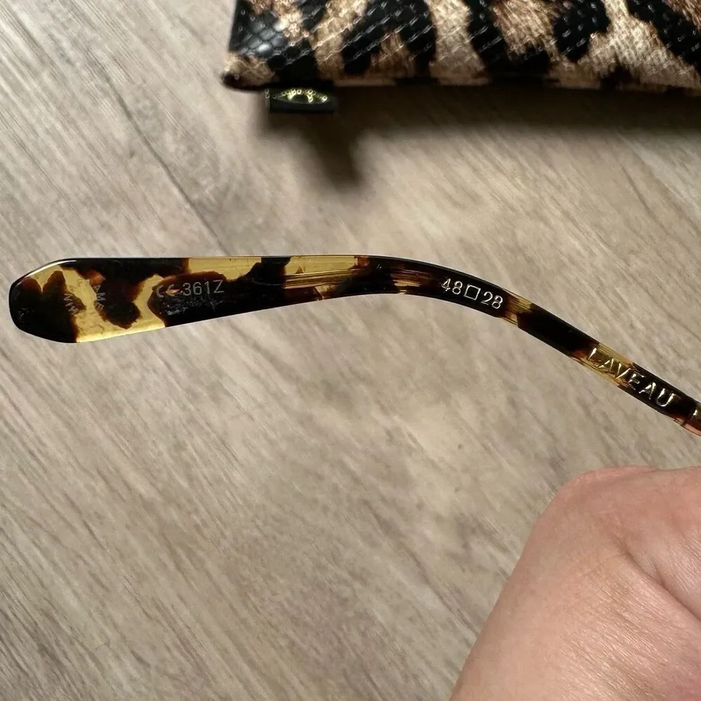 Krewe Laveau Nylon Sunglasses in Zulu 24K with Leopard Sleeve